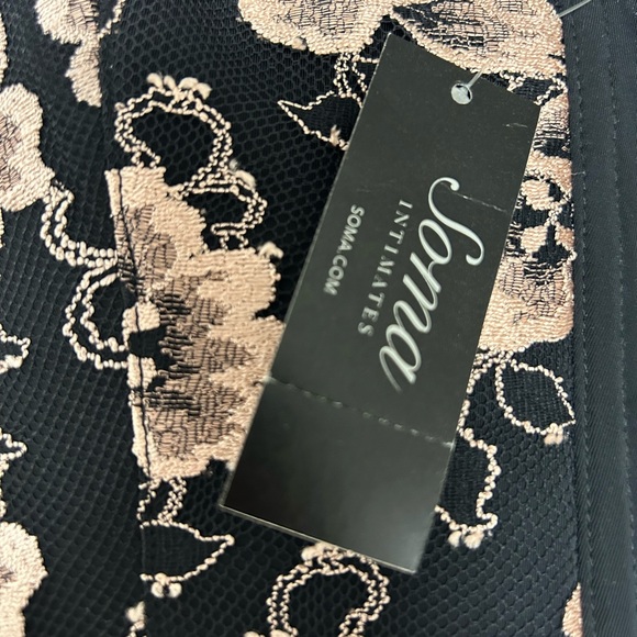 SOMA Black & Champagne Laced Corset Bustier NWT - Picture 7 of 10